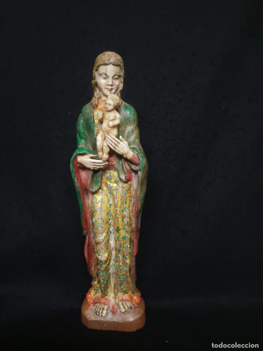 Antig&uuml;edades: VIRGEN CON NI&Ntilde;O MADERA Y HUESO - Foto 1