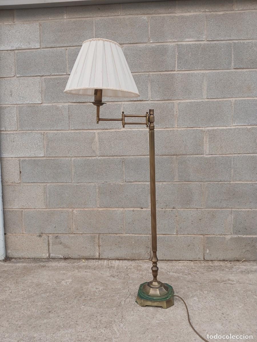 Antig&uuml;edades: L&aacute;mpara de pie antigua bronce estilo ingl&eacute;s. - Foto 2