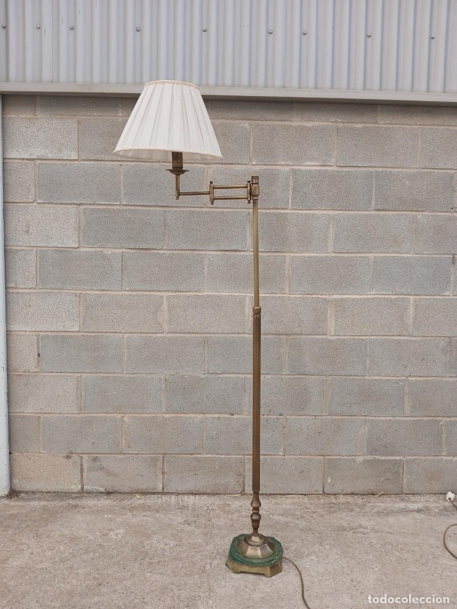 Antig&uuml;edades: L&aacute;mpara de pie antigua bronce estilo ingl&eacute;s. - Foto 3