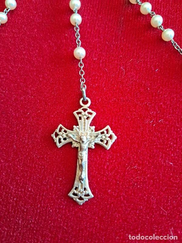 Antig&uuml;edades: ROSARIO DE PLATA CON CUENTAS DE N&Aacute;CAR - Foto 2