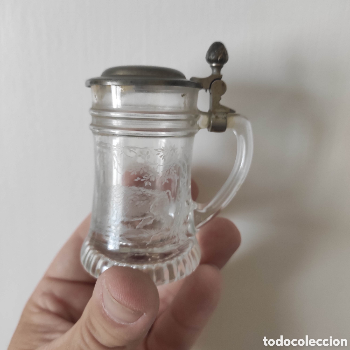 Antig&uuml;edades: SCHNAPSKR&Uuml;GERL VASO TALLADO CON TAPA - Foto 2