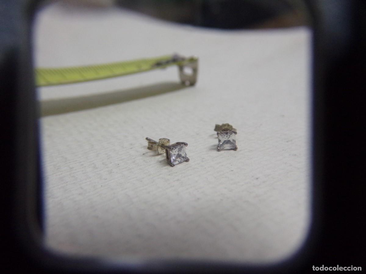 Antig&uuml;edades: ESTAMOS LIQUIDANDO. peque&ntilde;os pendientes de plata con piedra - Foto 3