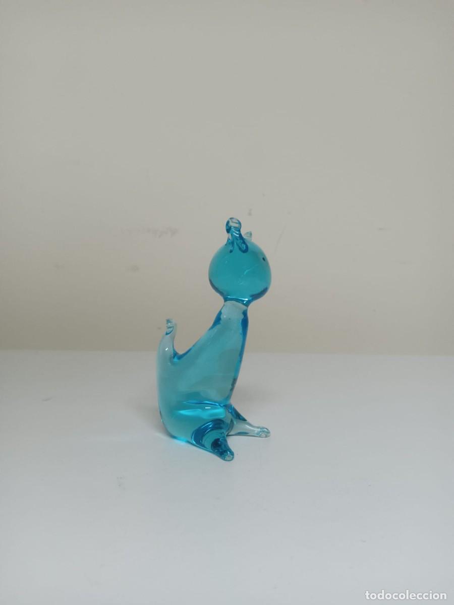 Antig&uuml;edades: GATO CRISTAL DE MURANO AZUL - Foto 2