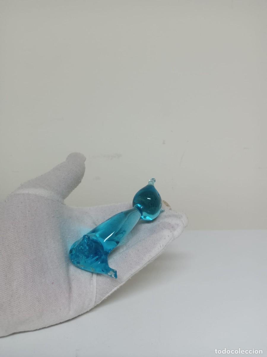 Antig&uuml;edades: GATO CRISTAL DE MURANO AZUL - Foto 6