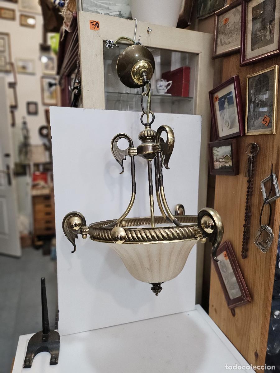 Antig&uuml;edades: lampara de bronce techo - Foto 1