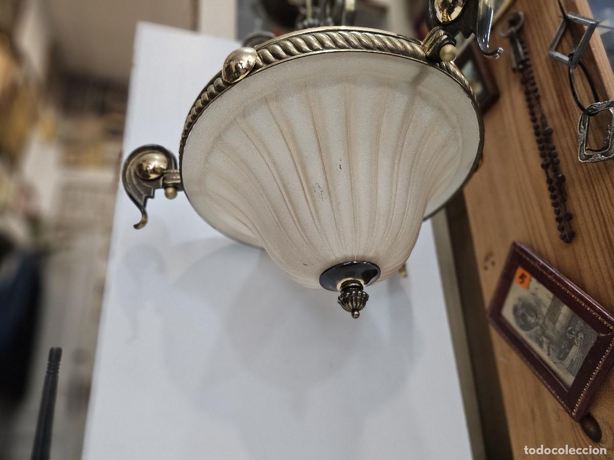 Antig&uuml;edades: lampara de bronce techo - Foto 2