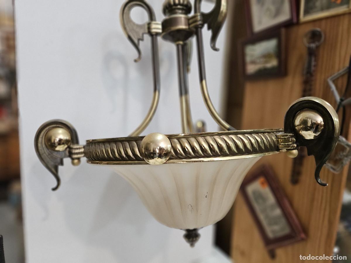 Antig&uuml;edades: lampara de bronce techo - Foto 4
