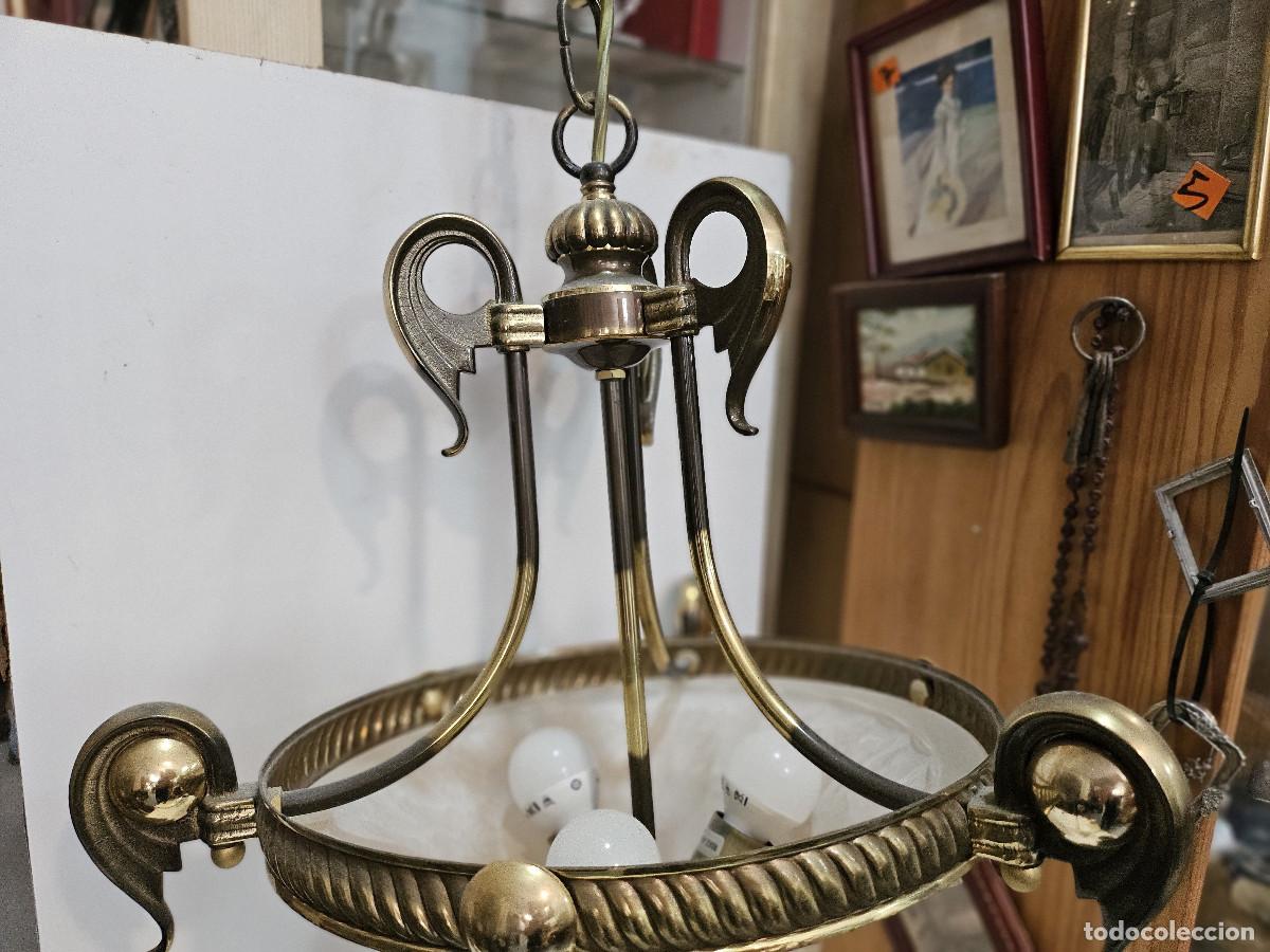 Antig&uuml;edades: lampara de bronce techo - Foto 5