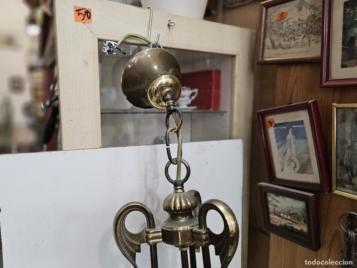 Antig&uuml;edades: lampara de bronce techo - Foto 6