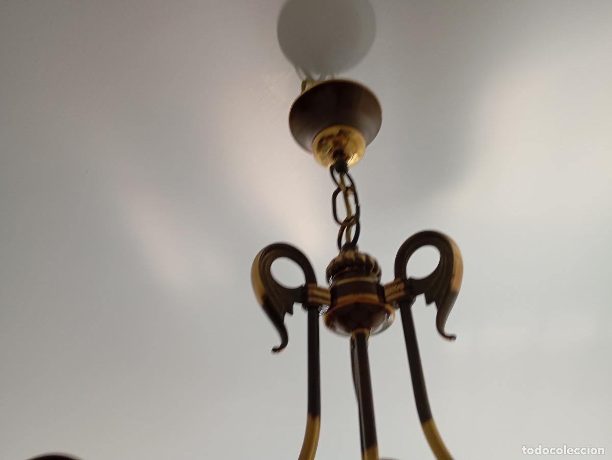 Antig&uuml;edades: lampara de techo de bronce - Foto 3