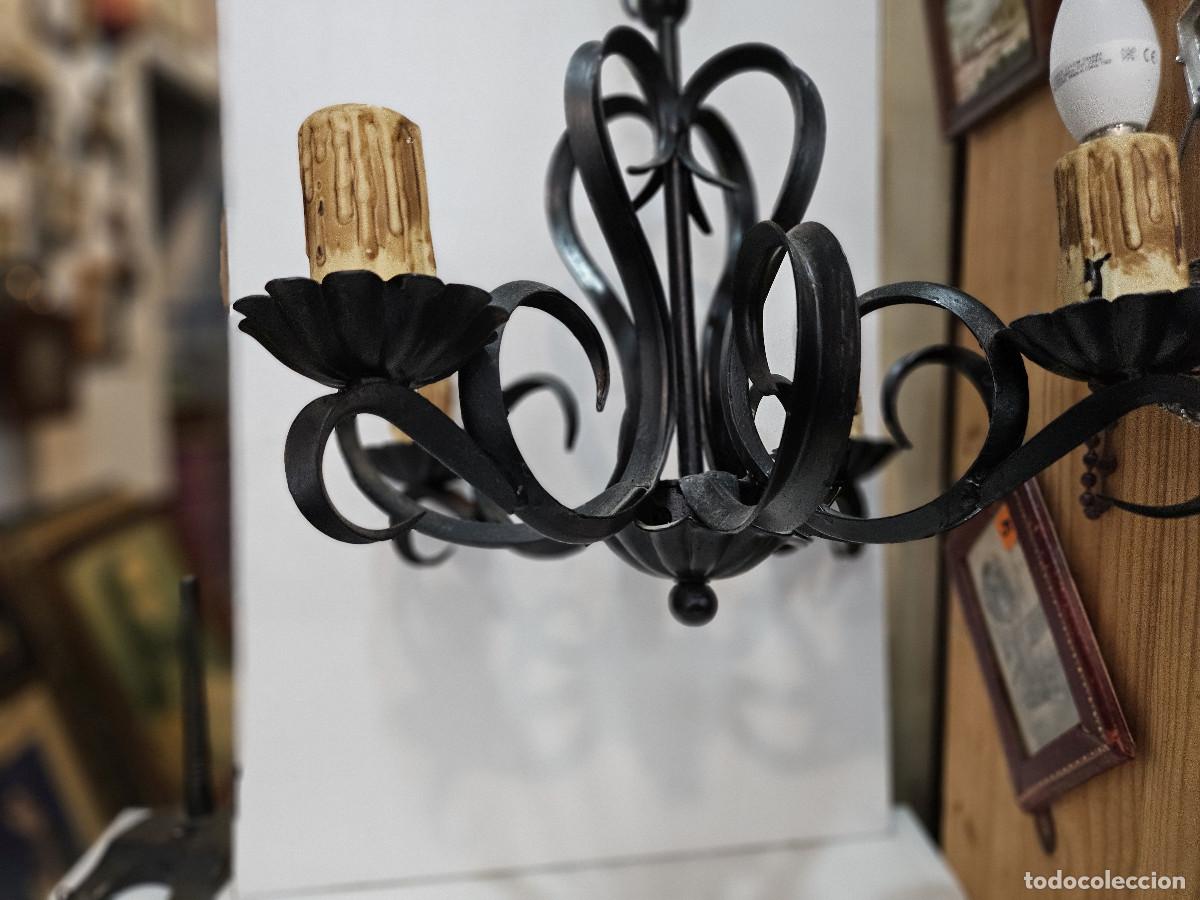 Antig&uuml;edades: lampara de hierro rustico - Foto 3
