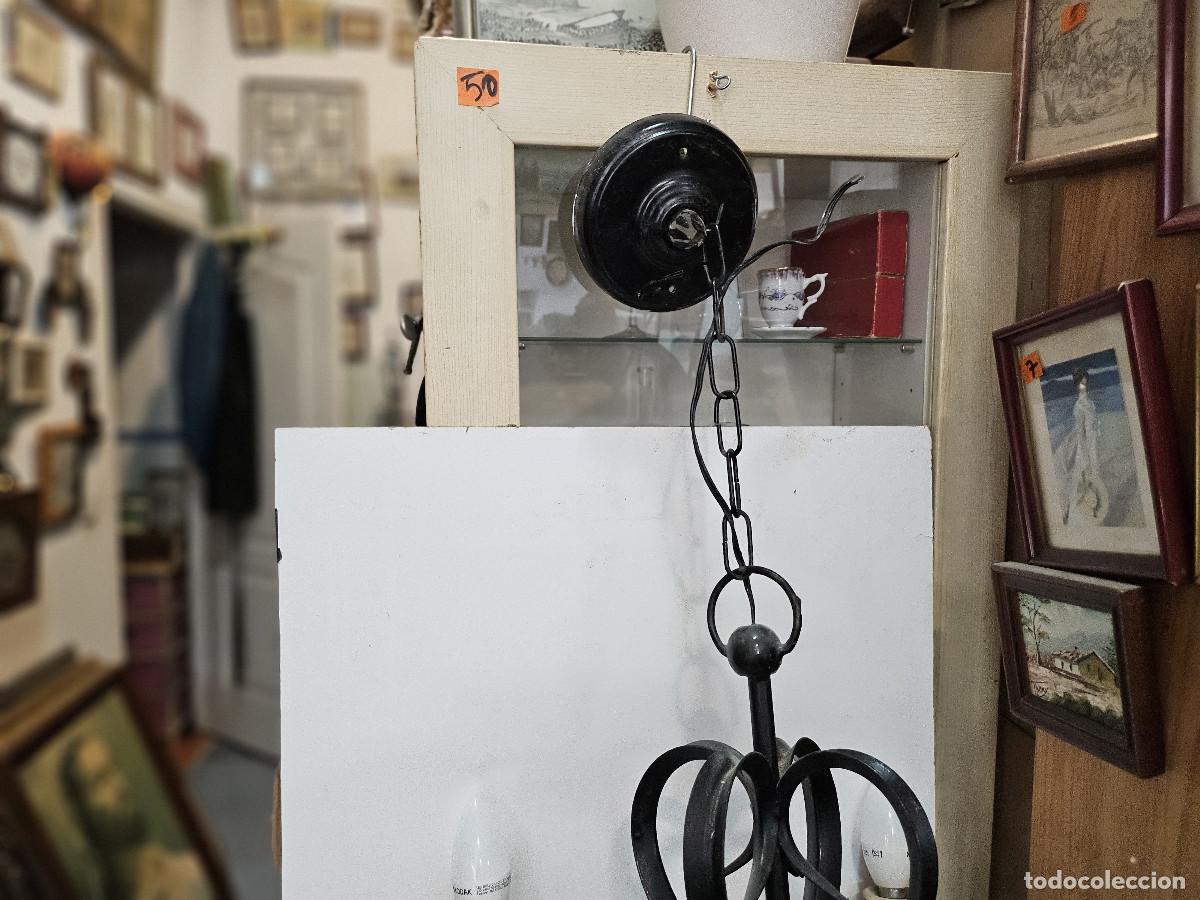 Antig&uuml;edades: lampara de hierro rustico - Foto 5