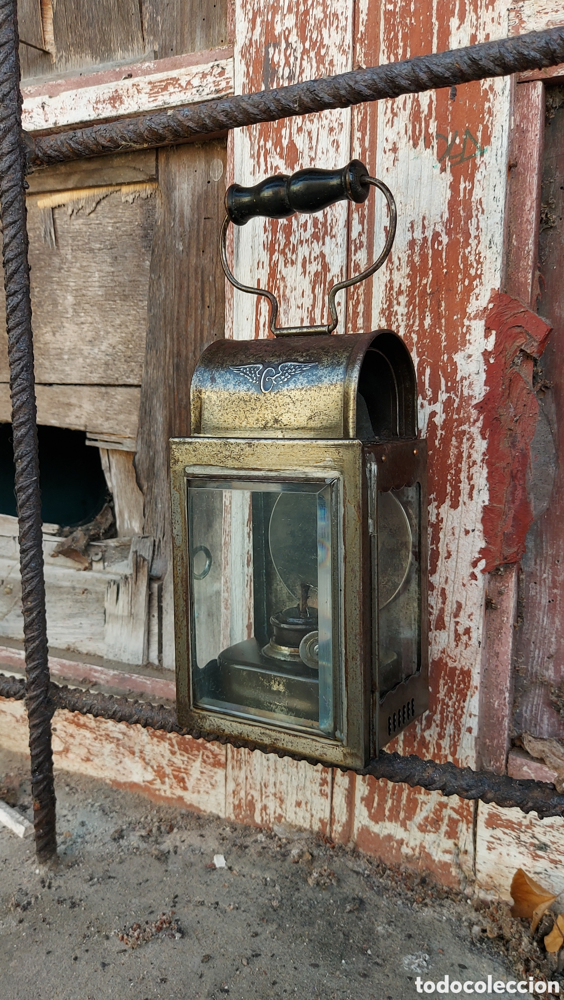 Antig&uuml;edades: Farol antiguo de ferrocarril circa 1940 - Foto 3