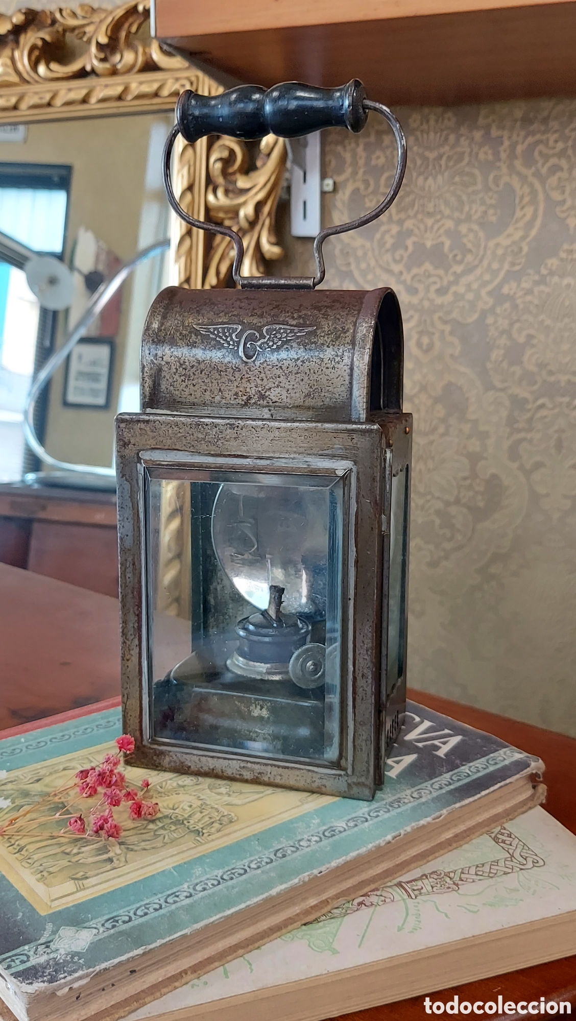 Antig&uuml;edades: Farol antiguo de ferrocarril circa 1940 - Foto 2