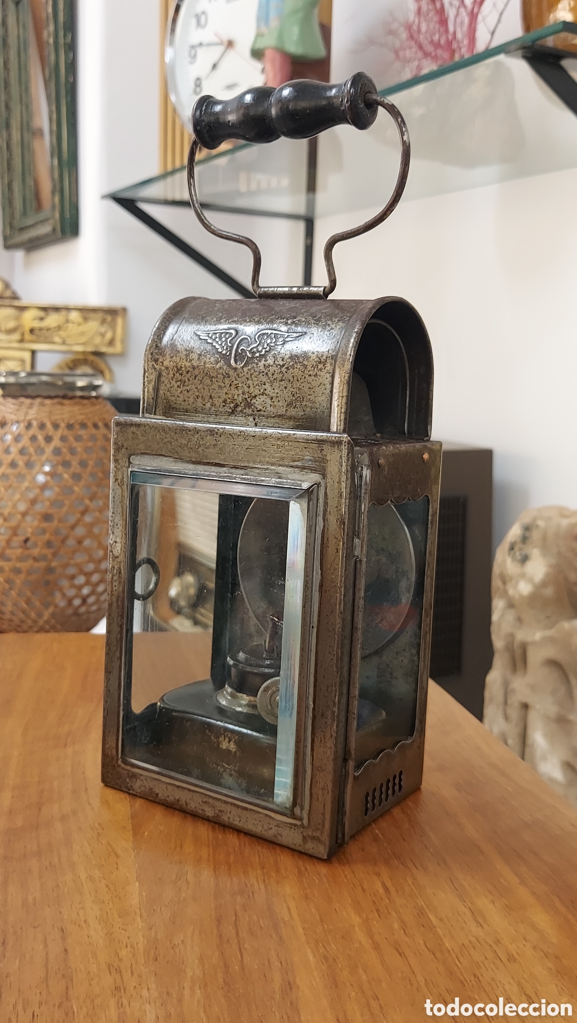 Antig&uuml;edades: Farol antiguo de ferrocarril circa 1940 - Foto 5