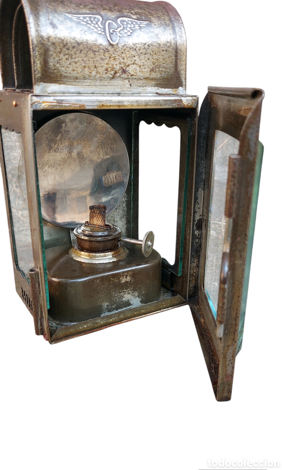 Antig&uuml;edades: Farol antiguo de ferrocarril circa 1940 - Foto 4