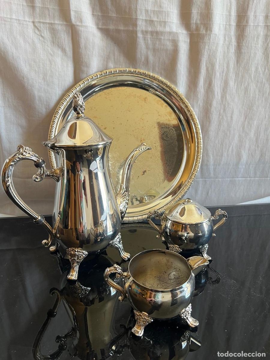 Antig&uuml;edades: Juego de t&eacute; antiguo plateado - Foto 2
