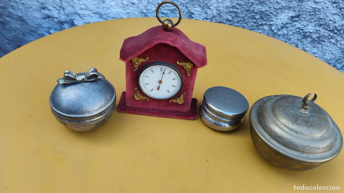 Antig&uuml;edades: Lot thermom&egrave;tre et bo&icirc;te bronze argent&eacute; 1950