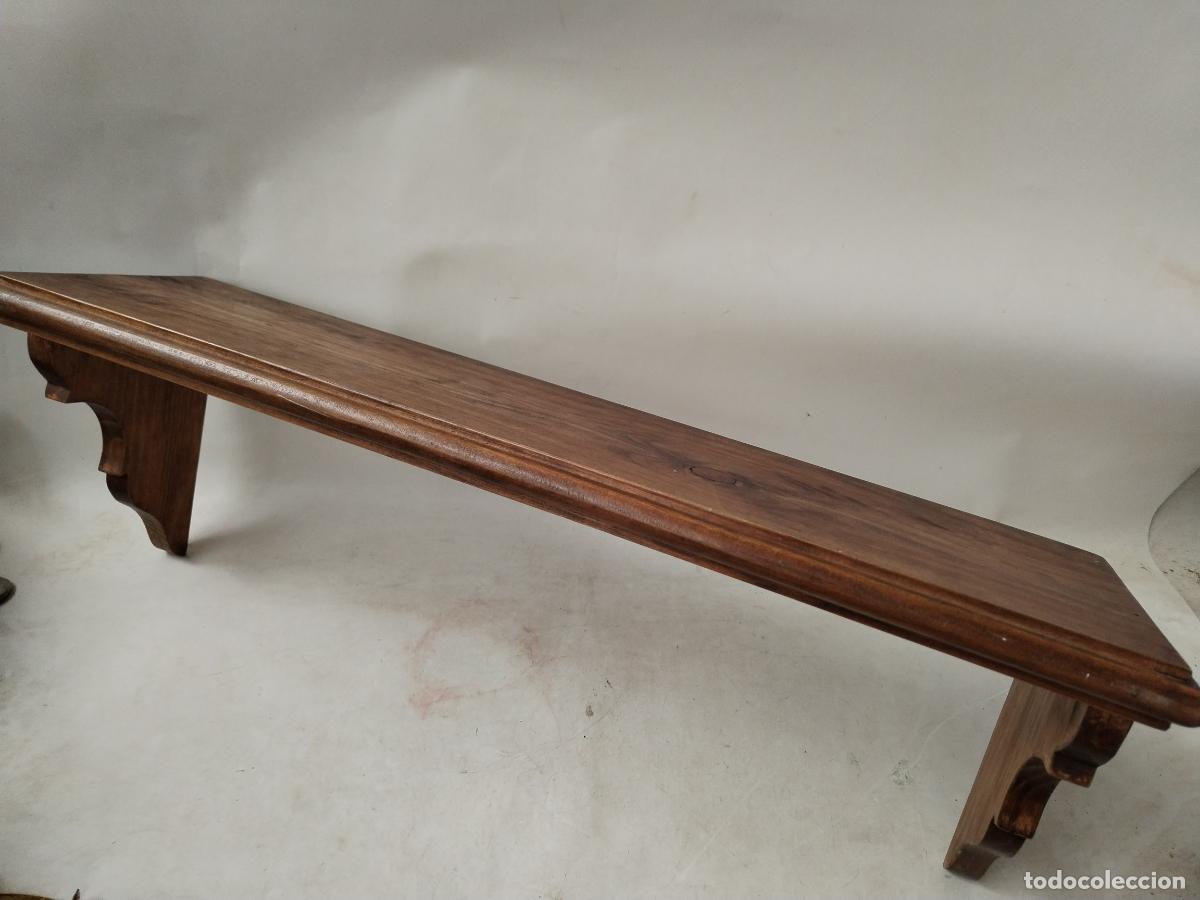 Antig&uuml;edades: repisa en madera pintada con dibujo a mano - Foto 4