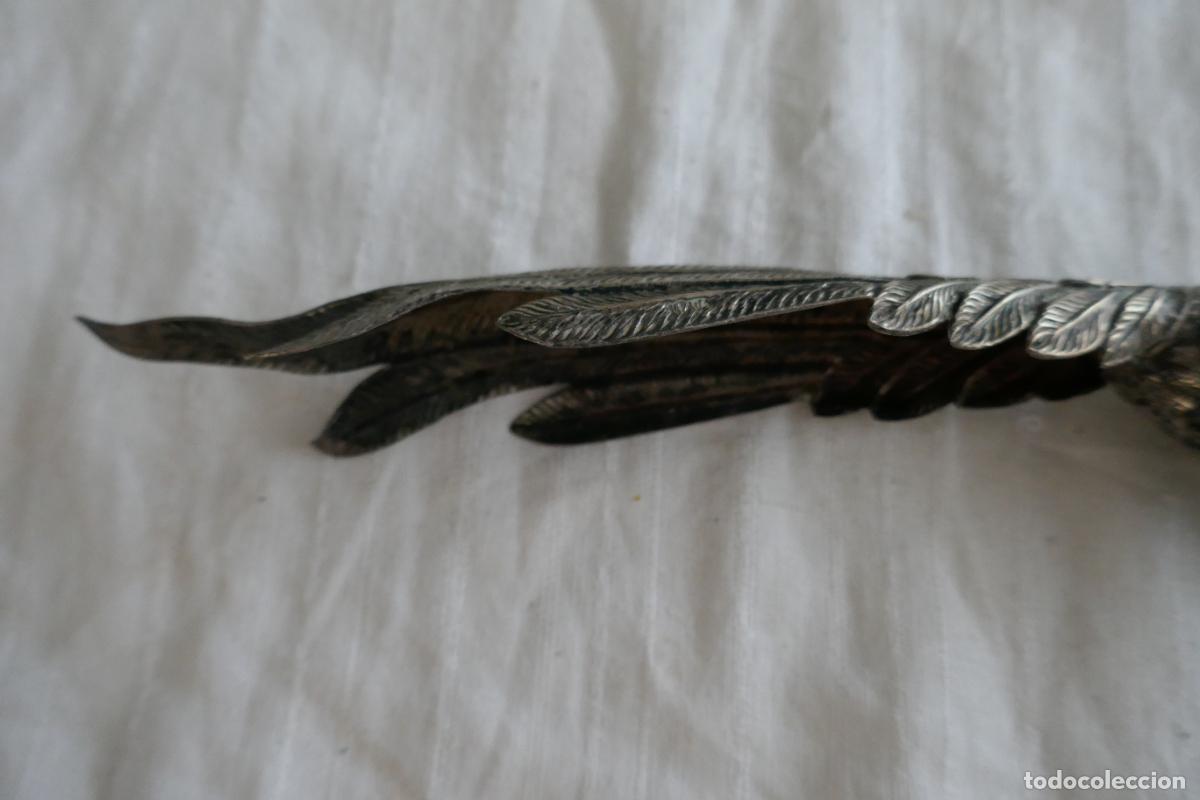 Antig&uuml;edades: Faisan en metal plateado. - Foto 9