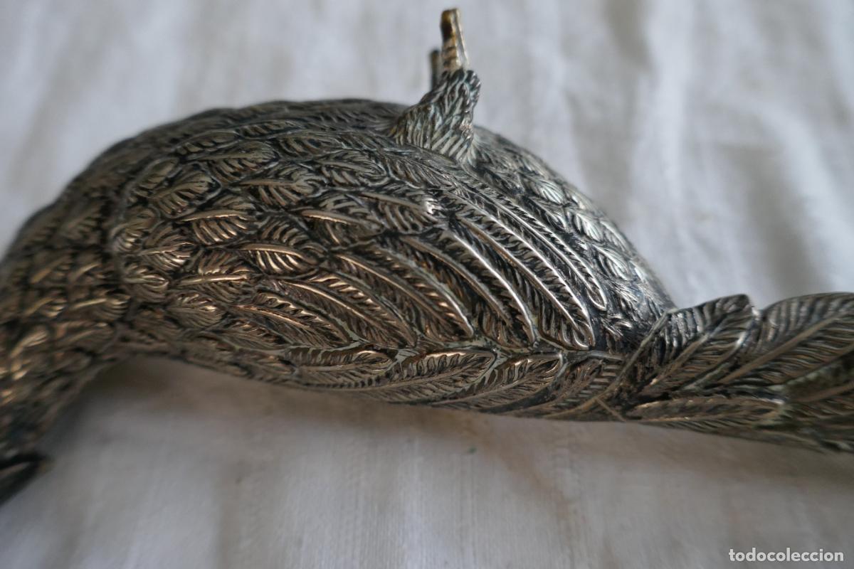 Antig&uuml;edades: Faisan en metal plateado. - Foto 13