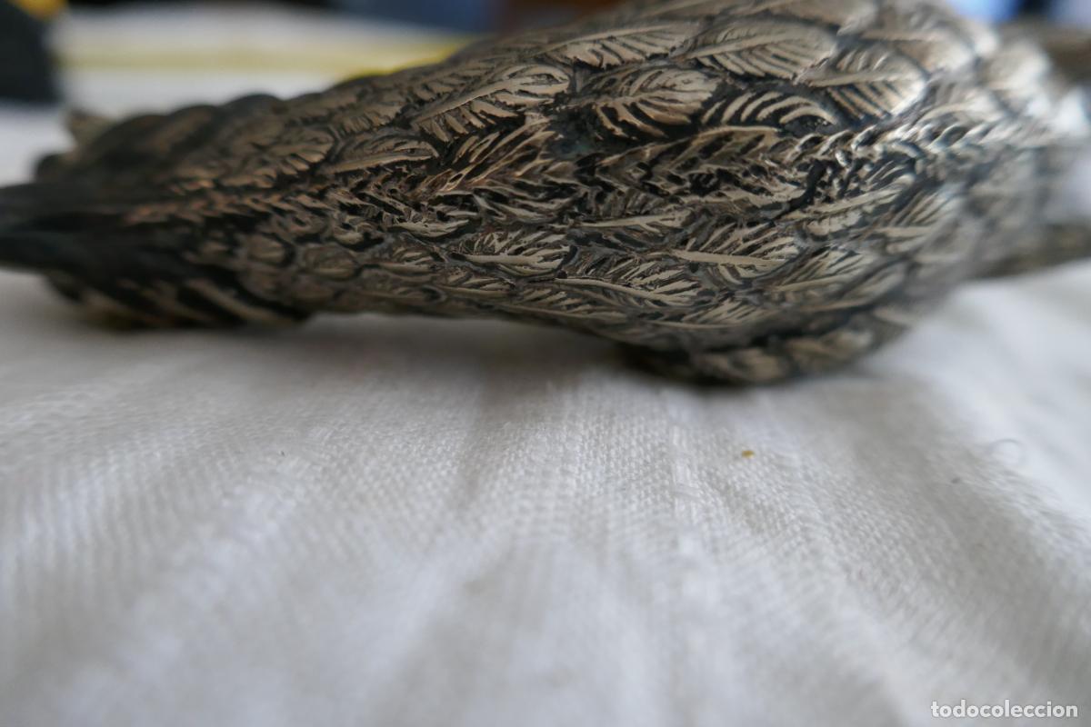 Antig&uuml;edades: Faisan en metal plateado. - Foto 20