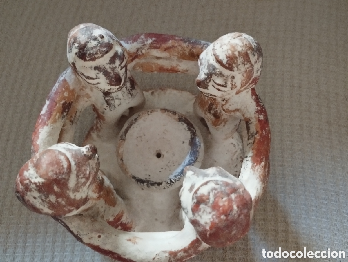 Antig&uuml;edades: FIGURA PORTAVELAS C&Iacute;RCULO DE AMIGOS - Foto 2