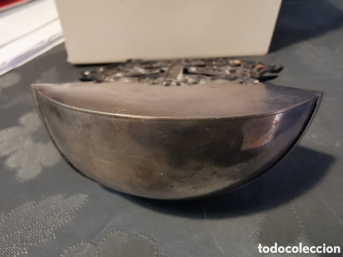 Antig&uuml;edades: Benditera/Acetre de plata 10.5x8cm - Foto 7