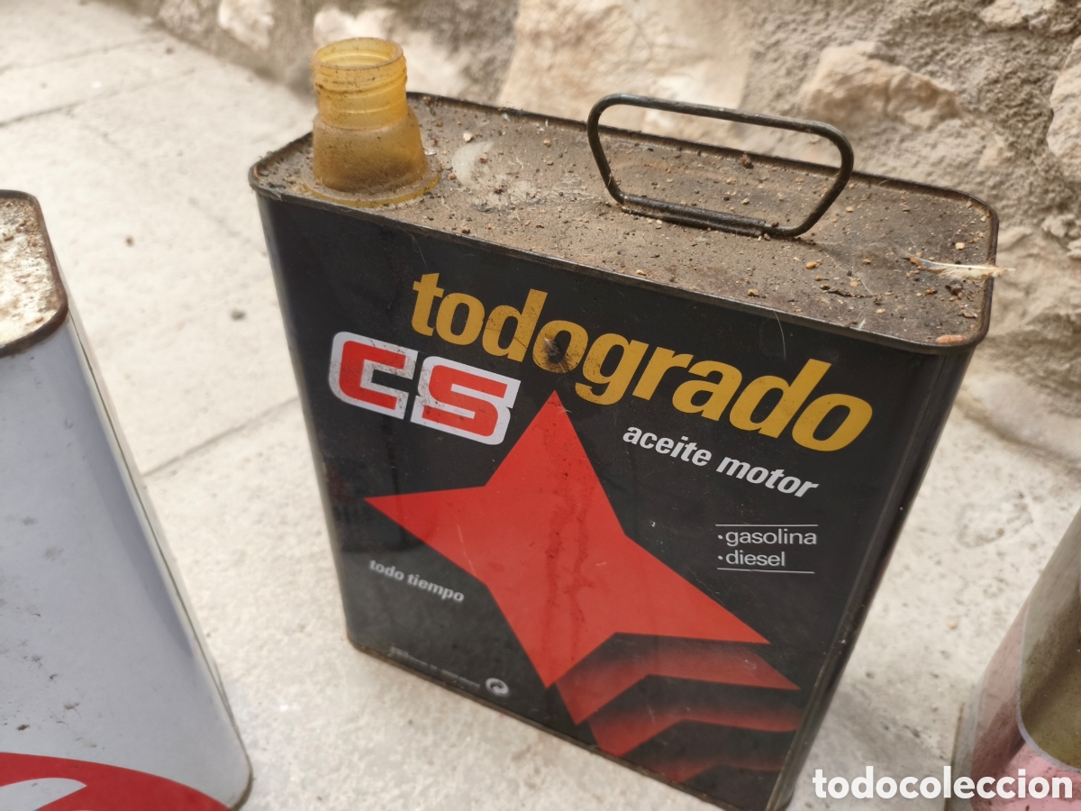 Antig&uuml;edades: Lote latas aceite antiguas - Foto 2