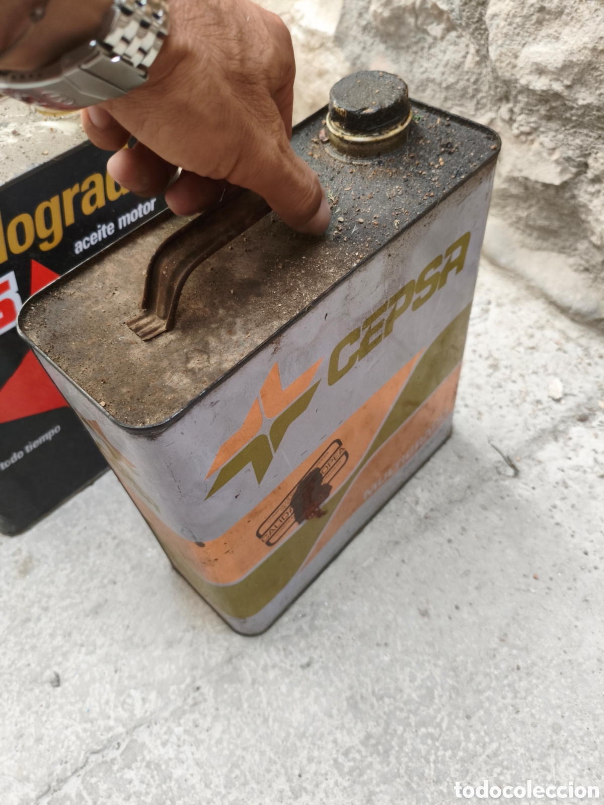 Antig&uuml;edades: Lote latas aceite antiguas - Foto 6