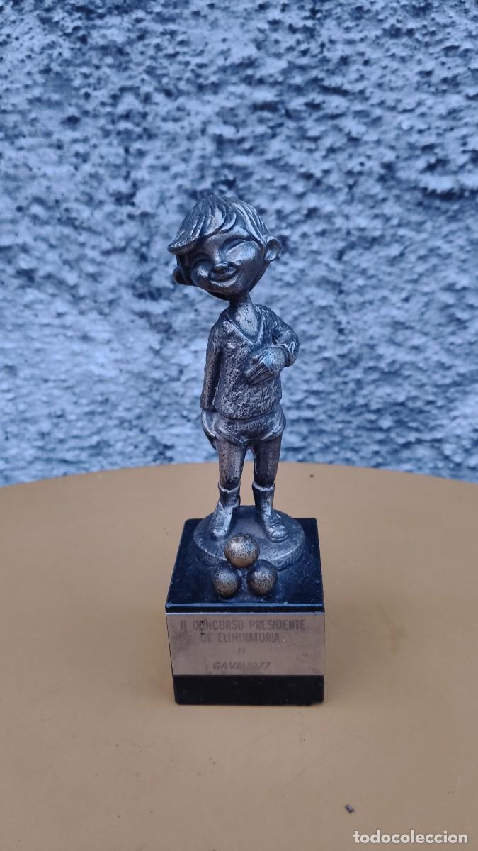 Antig&uuml;edades: Troph&eacute;e de bronze p&eacute;tanque Barcelone - Foto 5
