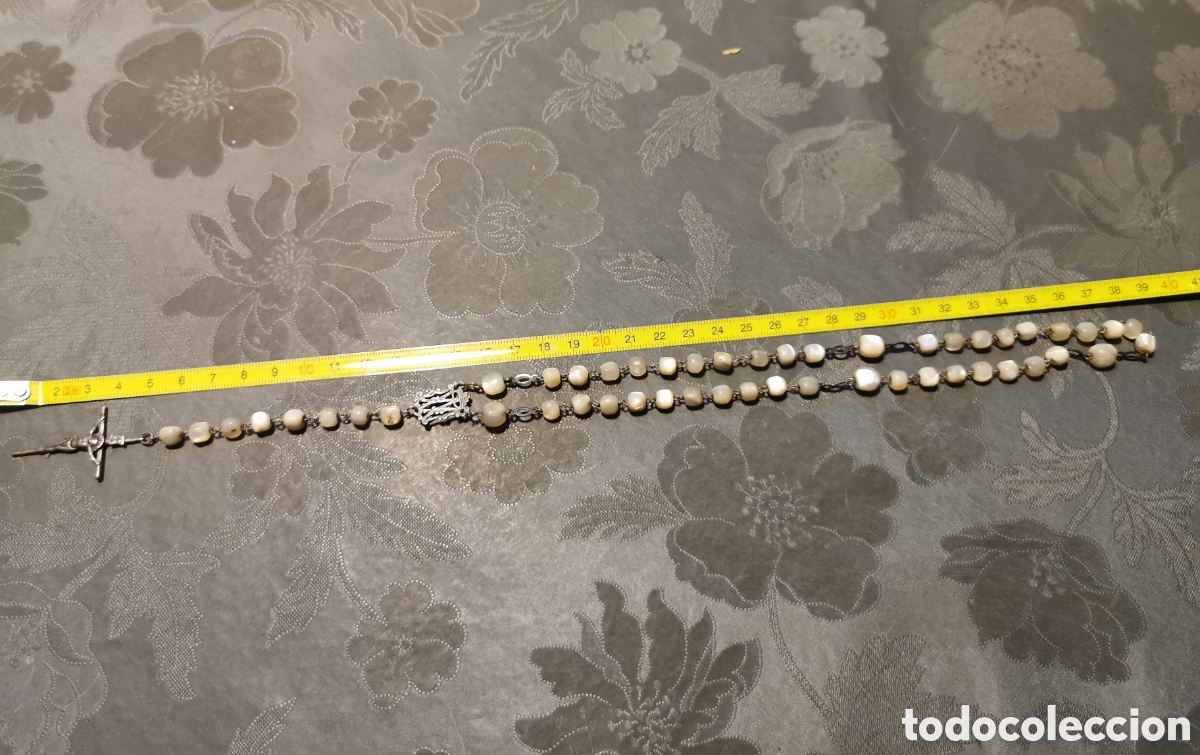 Antig&uuml;edades: Rosario plata y n&aacute;car 38cm - Foto 4