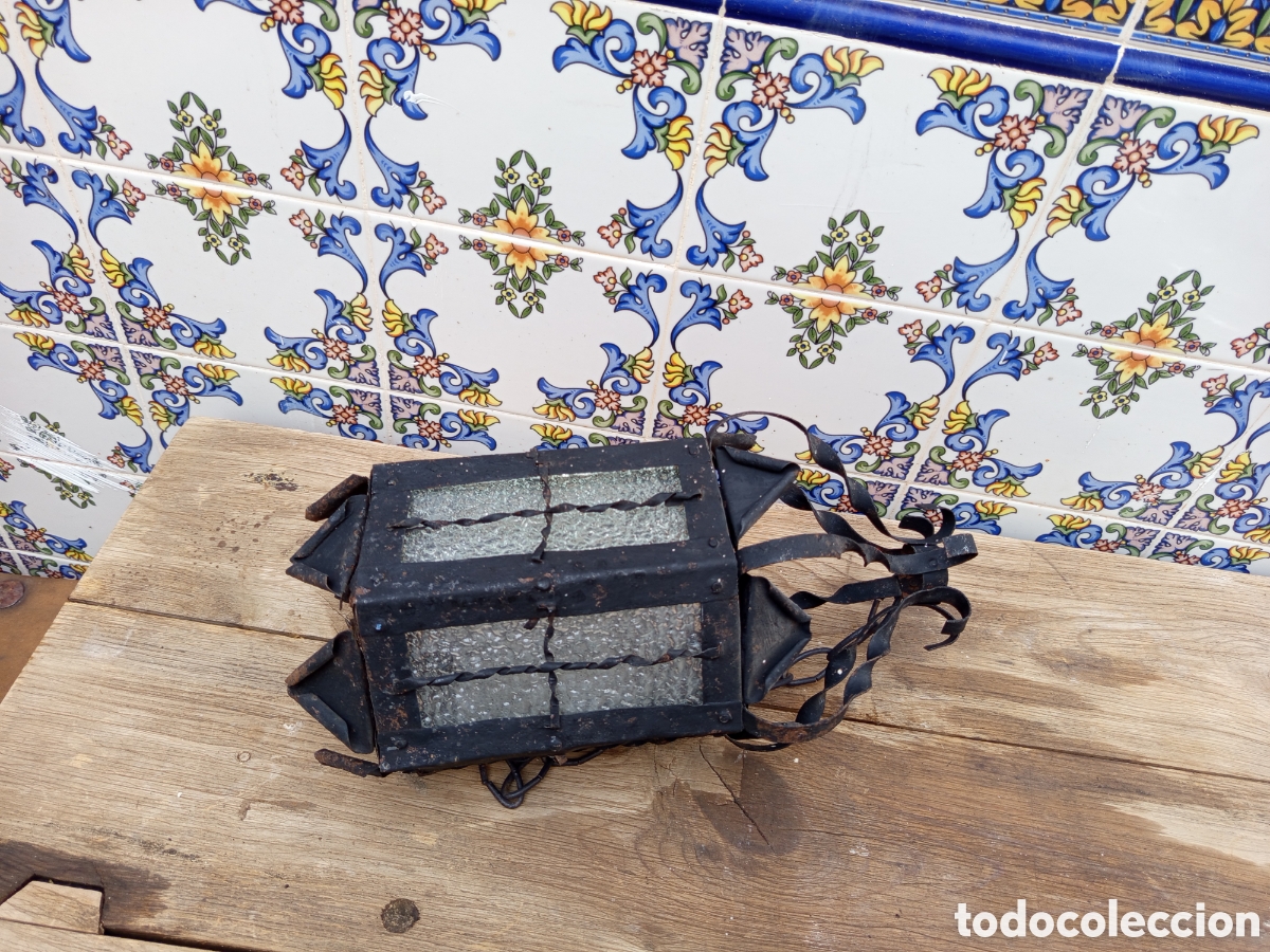 Antig&uuml;edades: Lampara de forja antigua - Foto 3