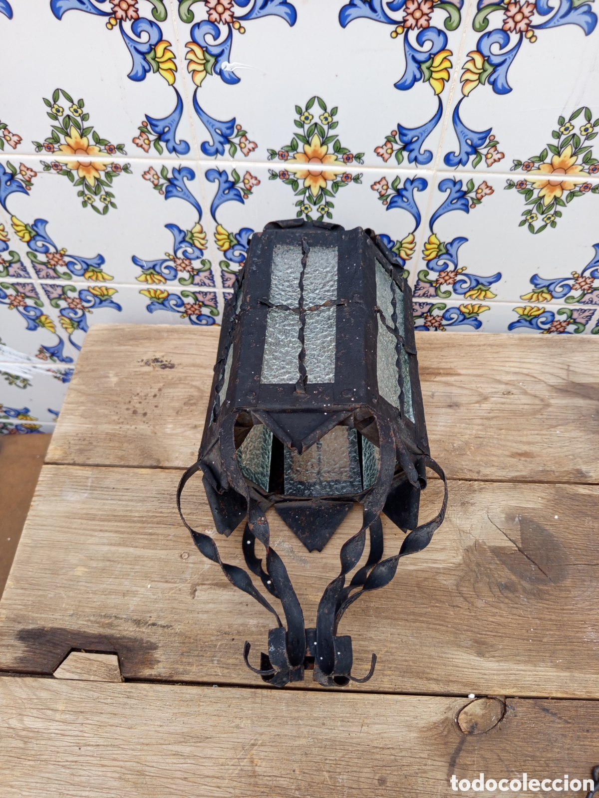 Antig&uuml;edades: Lampara de forja antigua - Foto 4