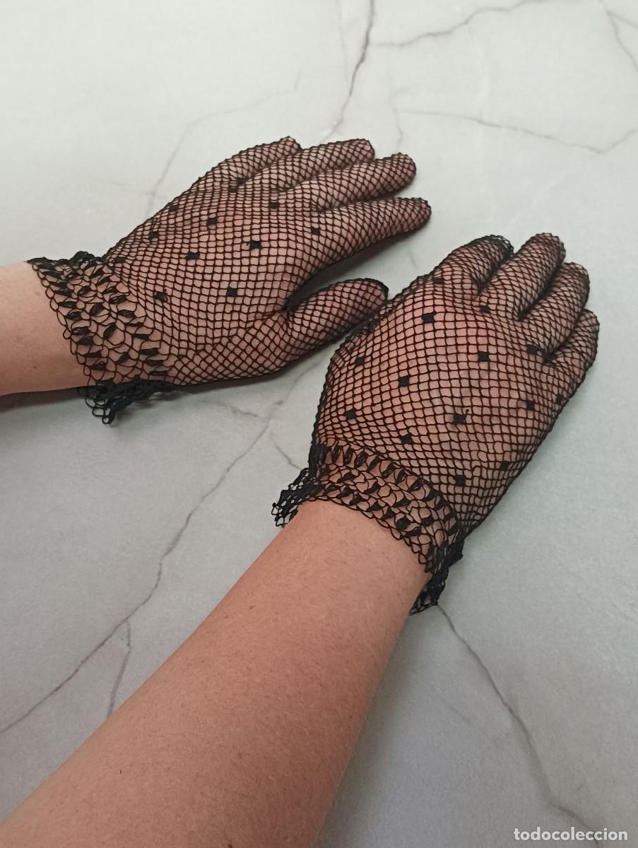 Antig&uuml;edades: Guantes de encaje negro. - Foto 2