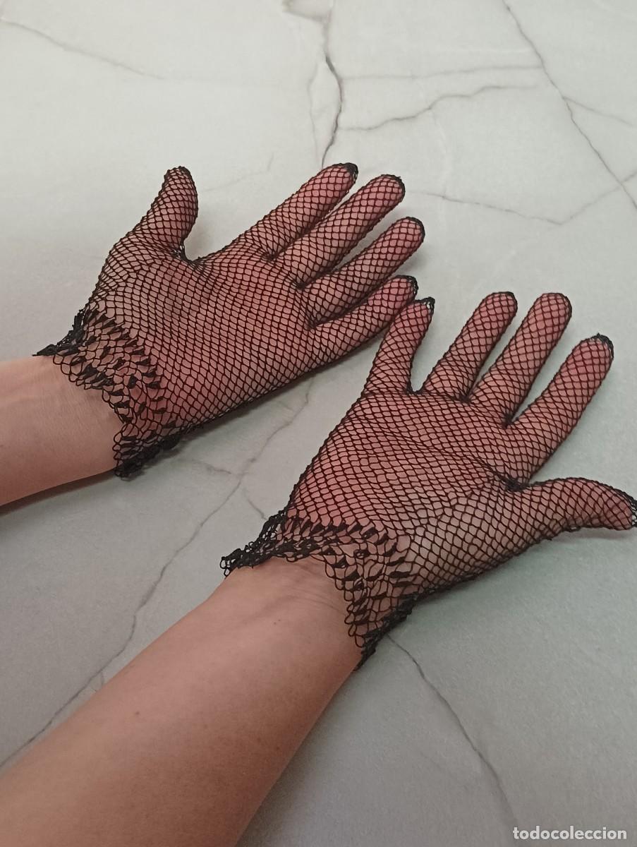 Antig&uuml;edades: Guantes de encaje negro. - Foto 3