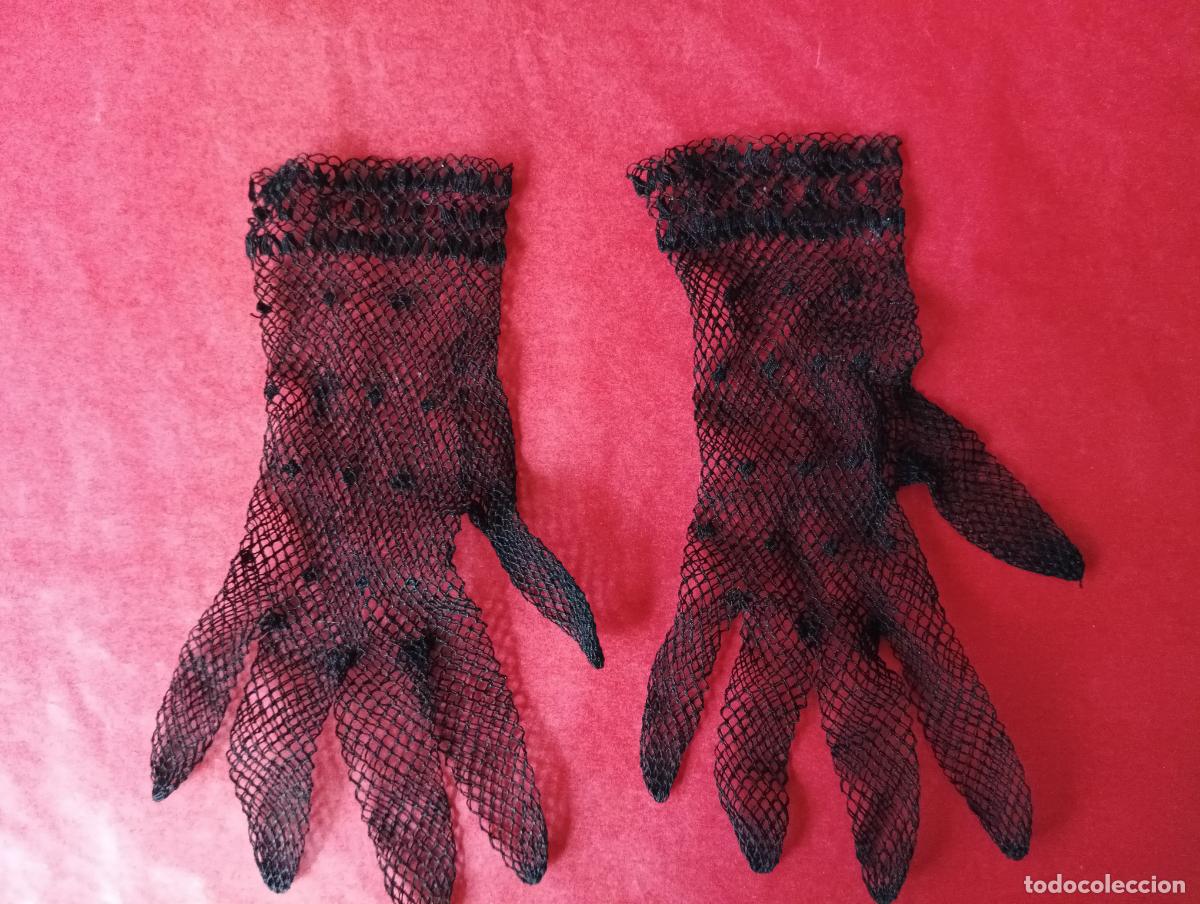 Antig&uuml;edades: Guantes de encaje negro. - Foto 1
