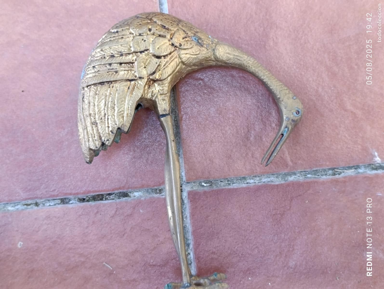 Antig&uuml;edades: FIGURA DE GARZA,DE BRONCE. - Foto 2