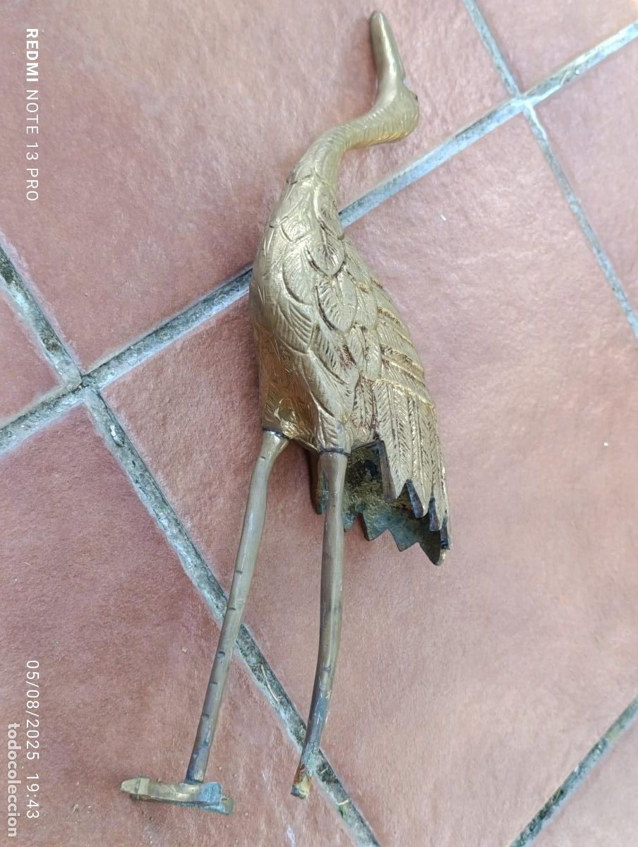 Antig&uuml;edades: FIGURA DE GARZA,DE BRONCE. - Foto 5
