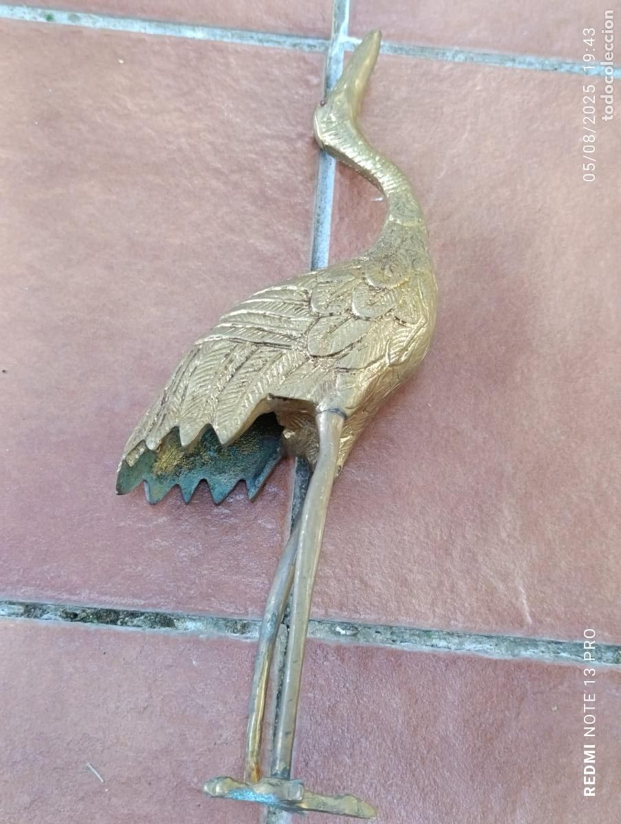 Antig&uuml;edades: FIGURA DE GARZA,DE BRONCE. - Foto 1