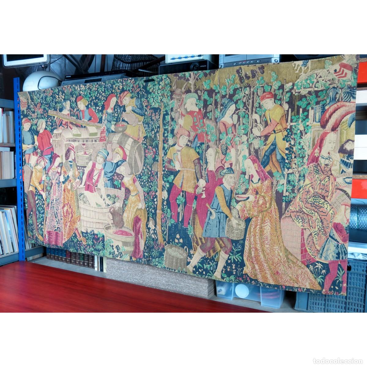 Antig&uuml;edades: TAPIZ SERIGRAFIADO LES VENDANGES - Foto 1
