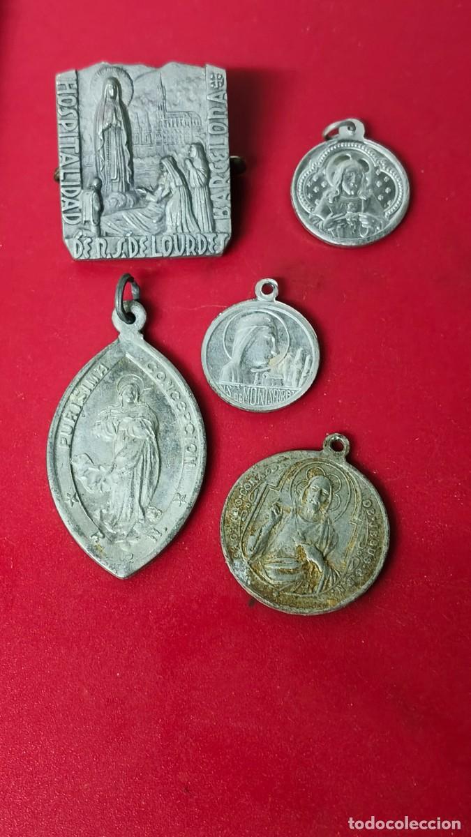 Antig&uuml;edades: 5 m&eacute;daille religieuse 1900 - Foto 1