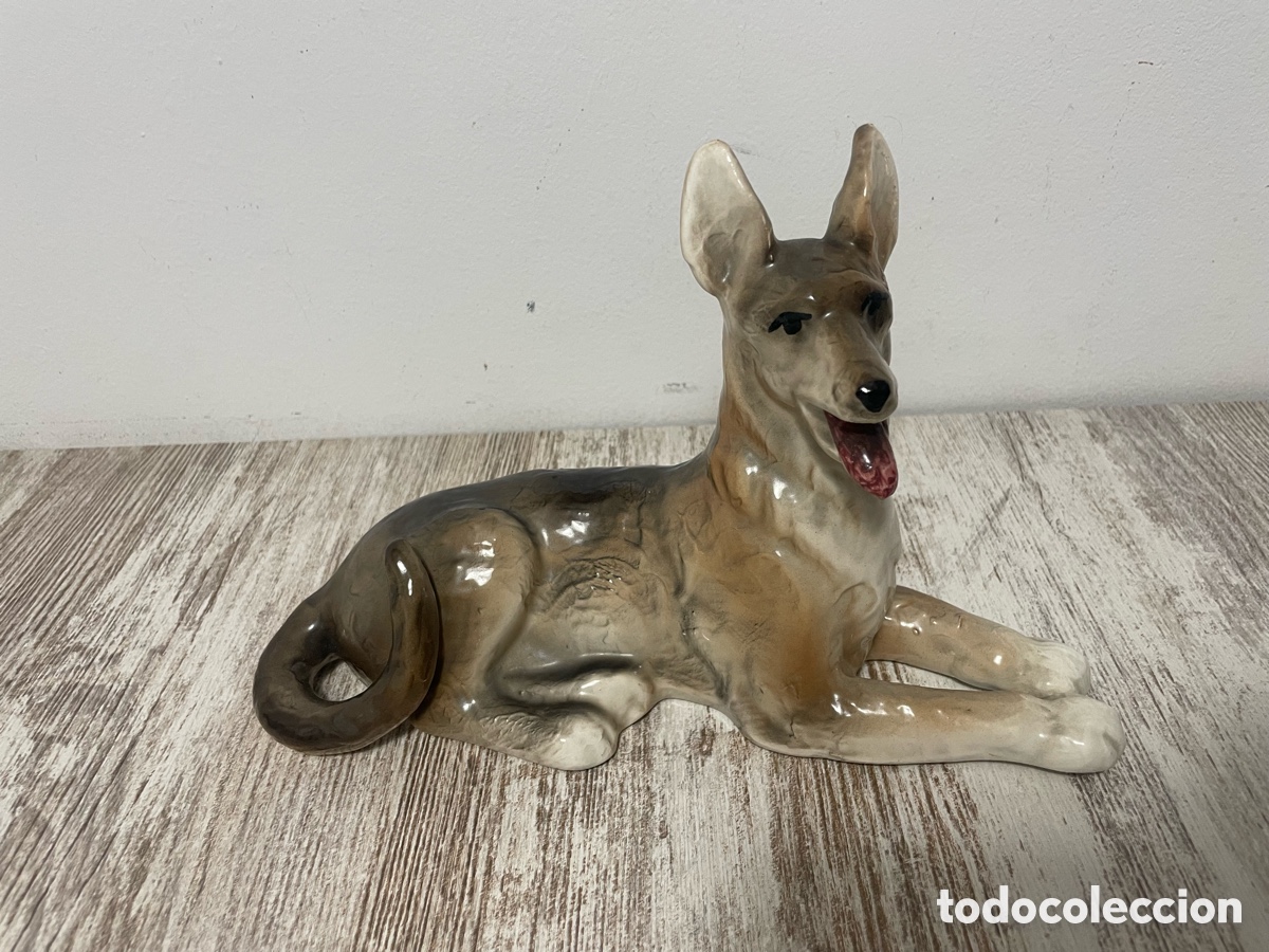 Antig&uuml;edades: PERRO PASTOR BELGA CER&Aacute;MICA - Foto 2