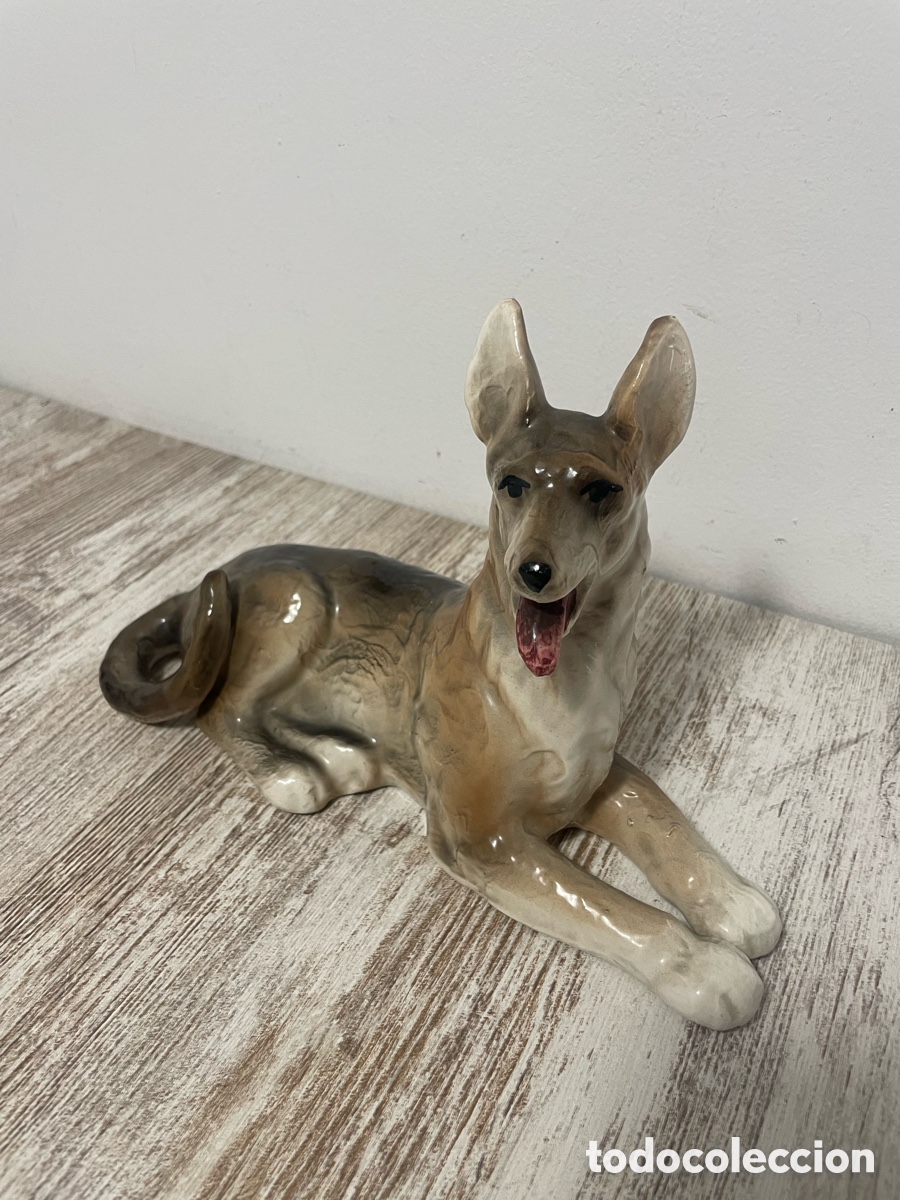 Antig&uuml;edades: PERRO PASTOR BELGA CER&Aacute;MICA - Foto 3