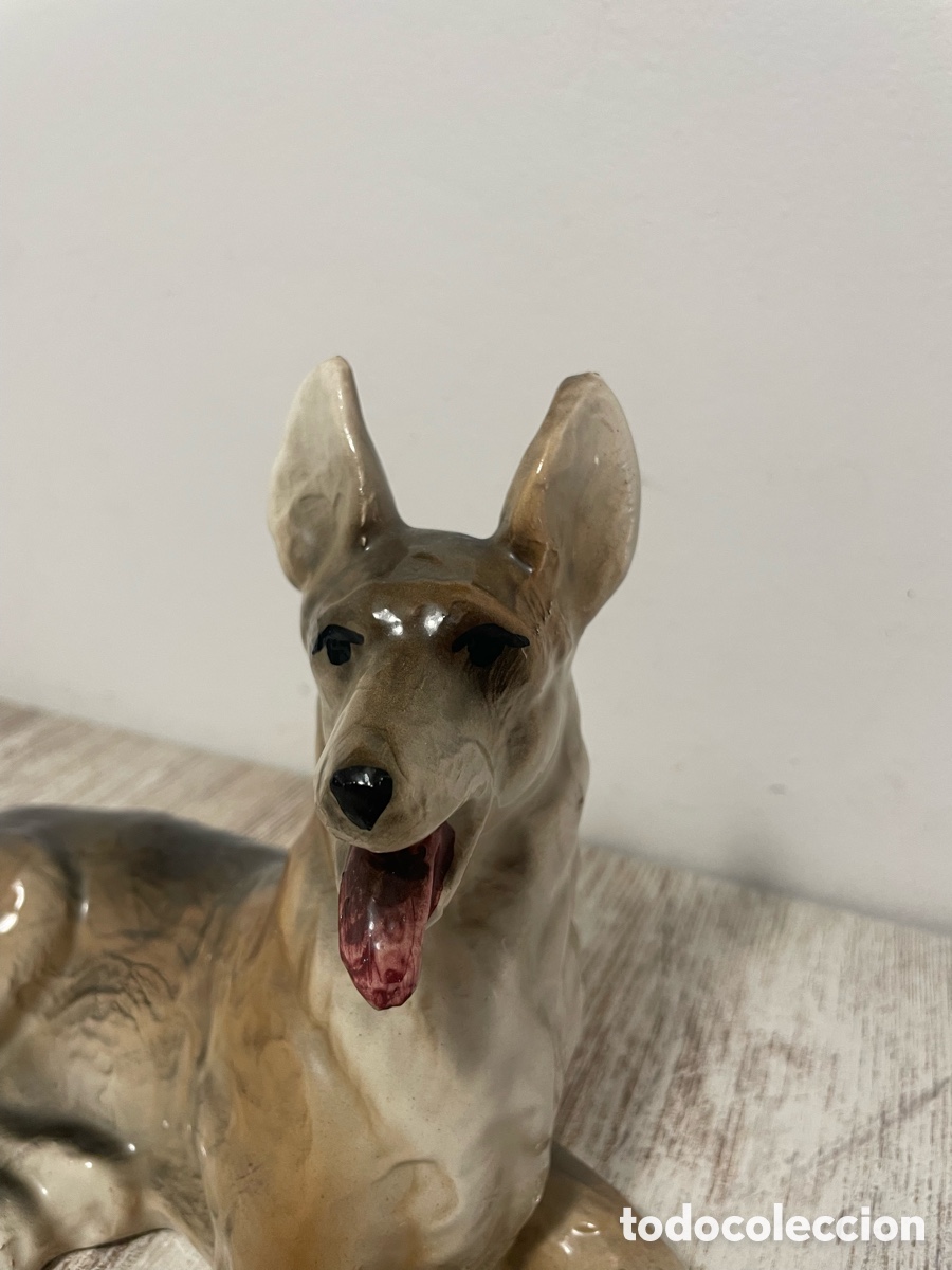 Antig&uuml;edades: PERRO PASTOR BELGA CER&Aacute;MICA - Foto 4