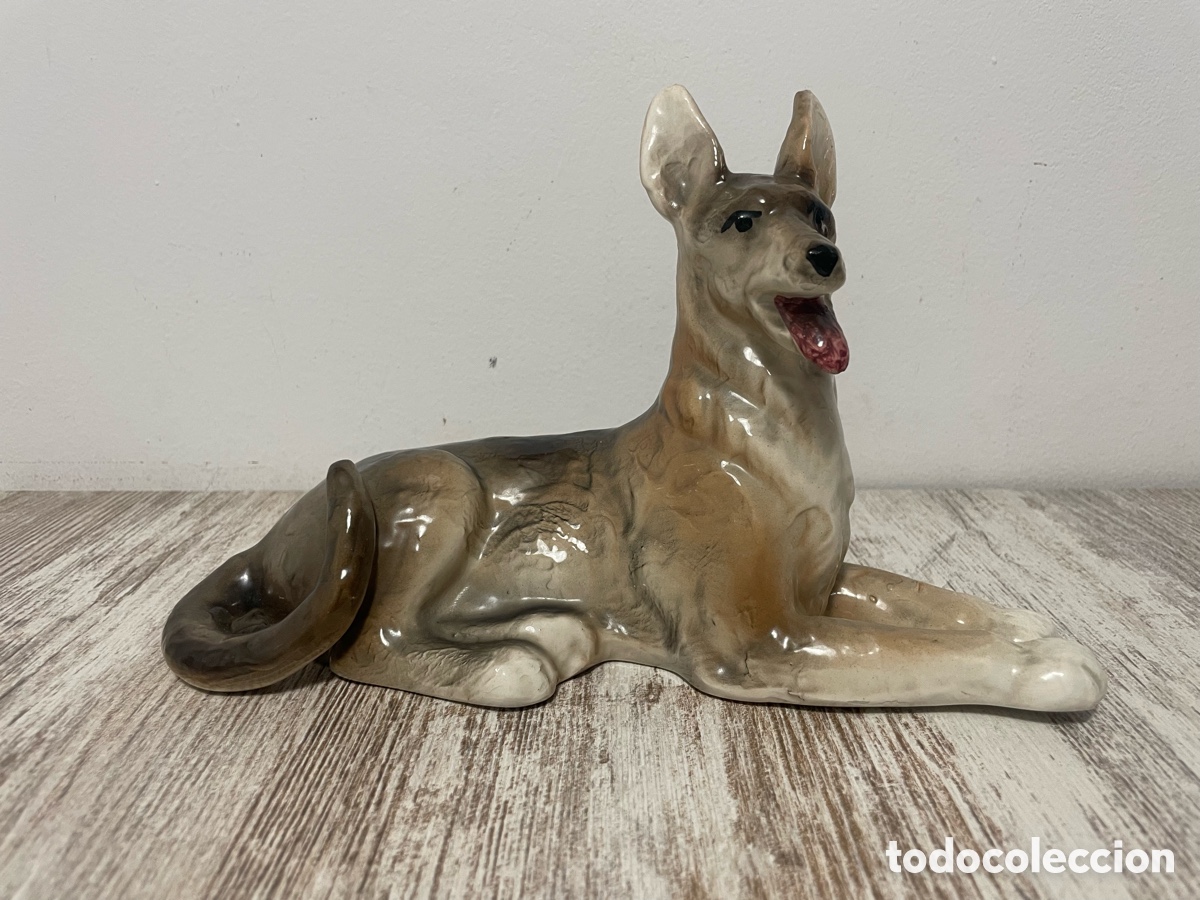 Antig&uuml;edades: PERRO PASTOR BELGA CER&Aacute;MICA - Foto 1