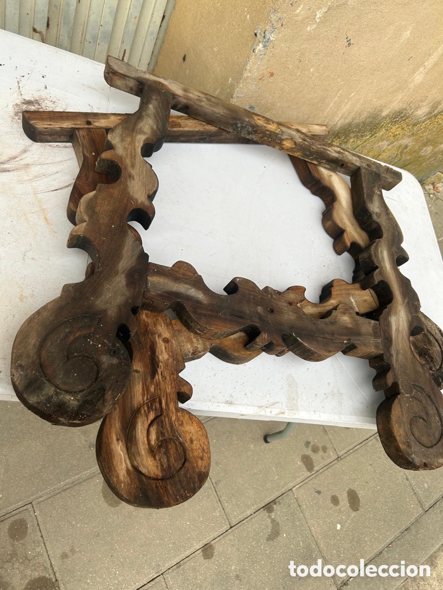 Antig&uuml;edades: Patas mesa antigua lira - Foto 1
