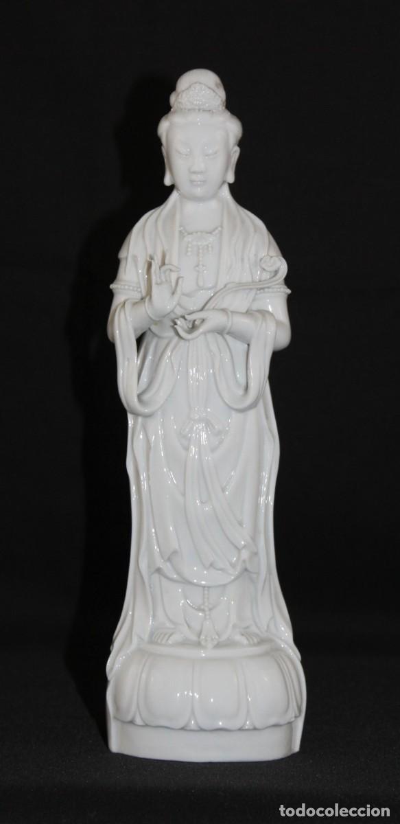 Antigüedades: Escultura de Diosa China Guan Yin. Porcelana Blanch de Chine