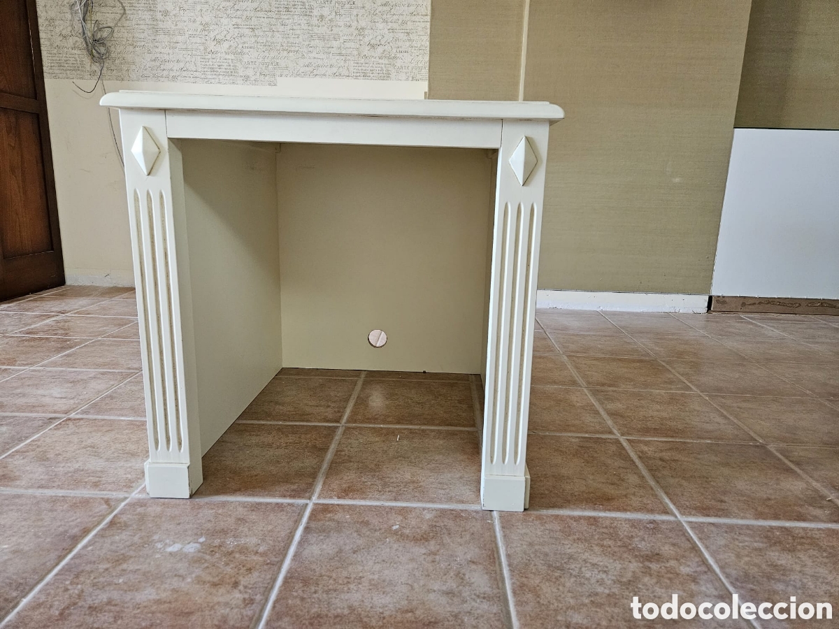 Antig&uuml;edades: Mueble auxiliar de madera blanco roto - Foto 3