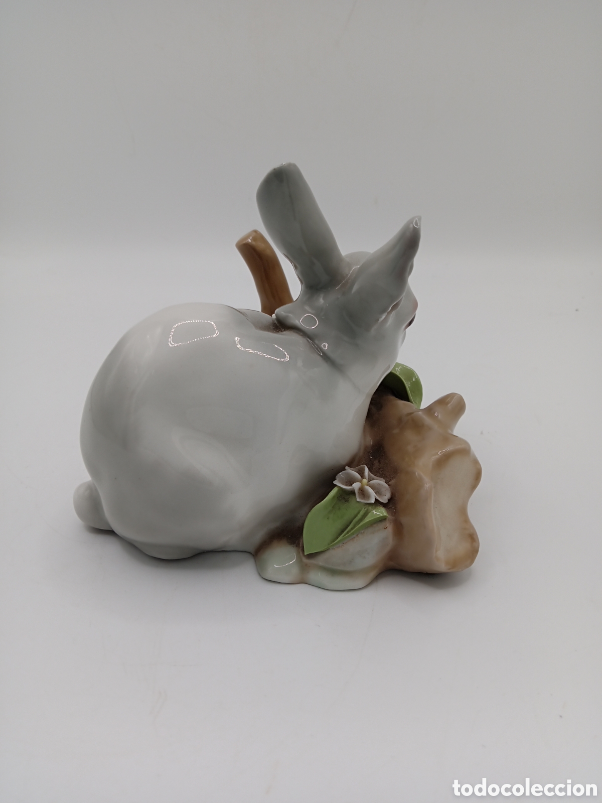 Antig&uuml;edades: Lladro figura animal conejo comiendo - Foto 3